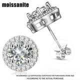 TUHE Real Moissanite Stud Earrings 925 Silver For Women Moissanite VVS1 D Color Diamond Cut Pass Diamond Tester Jewelry Gifts