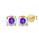 GRA 0.3-3Carat Certified S925 sterling silver four-prong stud Moissanite earrings for women plating color Rainbow fine jewelry