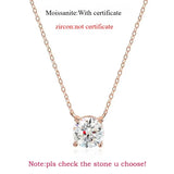 Smyoue 1-5CT Rose Gold Color Moissanite Necklace for Women D Color Sparkling Classic Lab Diamon Pendant Sterling Silver 925 100%