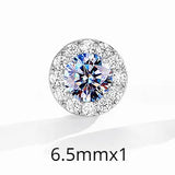 1-2ct D Color Moissanite Diamond Magnetic Earrings for Women 925 Sterling Silver Moissanite Stud Earrings Piece Platinum Plated
