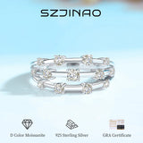 Moissanite Ring for Women 925 Sterling Silver Girls Jewelry Wedding Band Trendy Anniversary Gift Madam Fine Jewelry