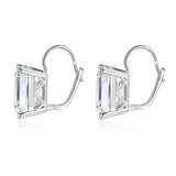 925 Sterling Silver 10*14mm Emerald Moissanite Clip Earrings for Women Simple Birthday Anniversary Valentine's Day Gift Jewelry