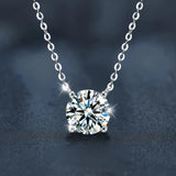 Moissanite Diamond 6.5mm 1Ct Necklace for Woman Pendant 925 Silver Necklace for Women Chains Party Bridal Fine Jewelry