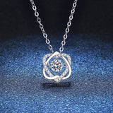 Moissanite Necklace For Women 100% Sterling S925 Silver With White Gold Plated Lab Diamond Jewelry Wedding Pendant with O-chain