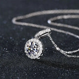 100% Moissanite Diamond Pendant Necklaces For Women 925 Sterling Silver Luxury Chain Trending Iced Bling Wedding Fine  Jewelry