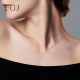 Moissanite Three Stones Pendant Necklace Round Cut 925 Sterling Silver D Color Fashion Engagement Wedding Fine Jewelry Wholesale