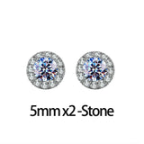 1-2ct D Color Moissanite Diamond Magnetic Earrings for Women 925 Sterling Silver Moissanite Stud Earrings Piece Platinum Plated