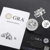 TUHE Real Moissanite Stud Earrings 925 Silver For Women Moissanite VVS1 D Color Diamond Cut Pass Diamond Tester Jewelry Gifts