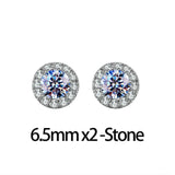 1-2ct D Color Moissanite Diamond Magnetic Earrings for Women 925 Sterling Silver Moissanite Stud Earrings Piece Platinum Plated