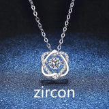 Moissanite Necklace For Women 100% Sterling S925 Silver With White Gold Plated Lab Diamond Jewelry Wedding Pendant with O-chain