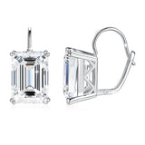 925 Sterling Silver 10*14mm Emerald Moissanite Clip Earrings for Women Simple Birthday Anniversary Valentine's Day Gift Jewelry
