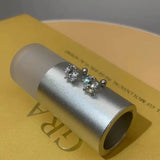 TY 0.3-2CT Moissanite Earrings 925 Sterling Silver Round Cut Stud Earrings Piercing Earrings for Men and Women Fine Jewelry