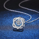 Moissanite Necklace For Women 100% Sterling S925 Silver With White Gold Plated Lab Diamond Jewelry Wedding Pendant with O-chain