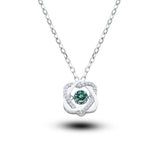 Moissanite Necklace For Women 100% Sterling S925 Silver With White Gold Plated Lab Diamond Jewelry Wedding Pendant with O-chain