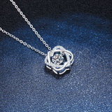 Moissanite Necklace For Women 100% Sterling S925 Silver With White Gold Plated Lab Diamond Jewelry Wedding Pendant with O-chain
