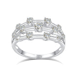 Moissanite Ring for Women 925 Sterling Silver Girls Jewelry Wedding Band Trendy Anniversary Gift Madam Fine Jewelry