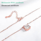 Smyoue 1-5CT Rose Gold Color Moissanite Necklace for Women D Color Sparkling Classic Lab Diamon Pendant Sterling Silver 925 100%