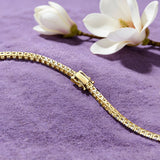IOGOU 3mm Round Moissanite Full Tennis Bracelets 14k Gold Filled Bracelet for Women Men Couples GRA Certified Sparkling Jewelry
