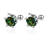TY 0.3-2CT Moissanite Earrings 925 Sterling Silver Round Cut Stud Earrings Piercing Earrings for Men and Women Fine Jewelry