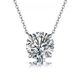 Moissanite Diamond 6.5mm 1CT Necklace For Woman Pendant 925 Silver Necklace For Women Chains Party Bridal Fine Jewelry