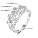Moissanite Ring for Women 925 Sterling Silver Girls Jewelry Wedding Band Trendy Anniversary Gift Madam Fine Jewelry