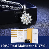 0.5ct-1.0ct VVS1 D Color Moissanite Necklace 925 Soild Sterling Sliver Chain with Certificate Fine Jewelry for Woman Jewelry