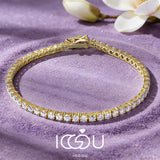 IOGOU 3mm Round Moissanite Full Tennis Bracelets 14k Gold Filled Bracelet for Women Men Couples GRA Certified Sparkling Jewelry