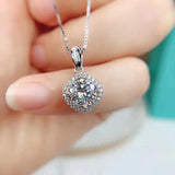 100% Moissanite Diamond Pendant Necklaces For Women 925 Sterling Silver Luxury Chain Trending Iced Bling Wedding Fine  Jewelry