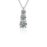A 925 sterling silver pendant necklace with 1.8 carats of moissanite, featuring a fashionable, trendy, classic, elegant, and ver