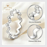 Moissanite Silver S925 Simple Ring Wave Full Diamond Ring Stacked Wearing Versatile Temperament Affordable Light Luxury Jewelry