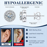 TUHE Real Moissanite Stud Earrings 925 Silver For Women Moissanite VVS1 D Color Diamond Cut Pass Diamond Tester Jewelry Gifts