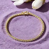 IOGOU 3mm Round Moissanite Full Tennis Bracelets 14k Gold Filled Bracelet for Women Men Couples GRA Certified Sparkling Jewelry