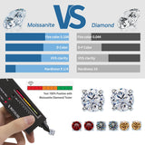 GRA 0.3-3Carat Certified S925 sterling silver four-prong stud Moissanite earrings for women plating color Rainbow fine jewelry