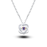 Moissanite Necklace For Women 100% Sterling S925 Silver With White Gold Plated Lab Diamond Jewelry Wedding Pendant with O-chain