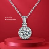 100% Moissanite Diamond Pendant Necklaces For Women 925 Sterling Silver Luxury Chain Trending Iced Bling Wedding Fine  Jewelry