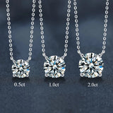 Moissanite Diamond 6.5mm 1Ct Necklace for Woman Pendant 925 Silver Necklace for Women Chains Party Bridal Fine Jewelry