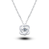 Moissanite Necklace For Women 100% Sterling S925 Silver With White Gold Plated Lab Diamond Jewelry Wedding Pendant with O-chain