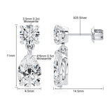 100% Real Moissanite Dangling Earrings For Women Lab Diamond Eardrop 925 Sterling Silver Jewelry Girl Valentine's Day Gift