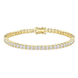 IOGOU 3mm Round Moissanite Full Tennis Bracelets 14k Gold Filled Bracelet for Women Men Couples GRA Certified Sparkling Jewelry