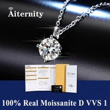 0.5ct-1.0ct VVS1 D Color Moissanite Necklace 925 Soild Sterling Sliver Chain with Certificate Fine Jewelry for Woman Jewelry
