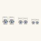 2ct Moissanite Earrings For Men Lab Diamond White/Yellow Gold Plated 925 Sterling Silver Stud Earring Luxury Fine Jewelry Women