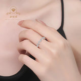 Moissanite Silver S925 Simple Ring Wave Full Diamond Ring Stacked Wearing Versatile Temperament Affordable Light Luxury Jewelry