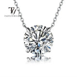 Moissanite Dia 6.5mm 0.5-5CT Woman Pendant Sier Necklace For Women Chains Party Bridal Fine Jewelry 925sterling Silver Necklace