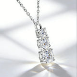 A 925 sterling silver pendant necklace with 1.8 carats of moissanite, featuring a fashionable, trendy, classic, elegant, and ver