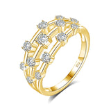 Moissanite Ring for Women 925 Sterling Silver Girls Jewelry Wedding Band Trendy Anniversary Gift Madam Fine Jewelry