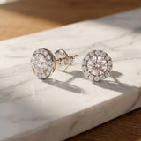 Everyday Halo Moissanite Studs – 5mm Certified VVS