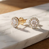 Everyday Halo Moissanite Studs – 5mm Certified VVS