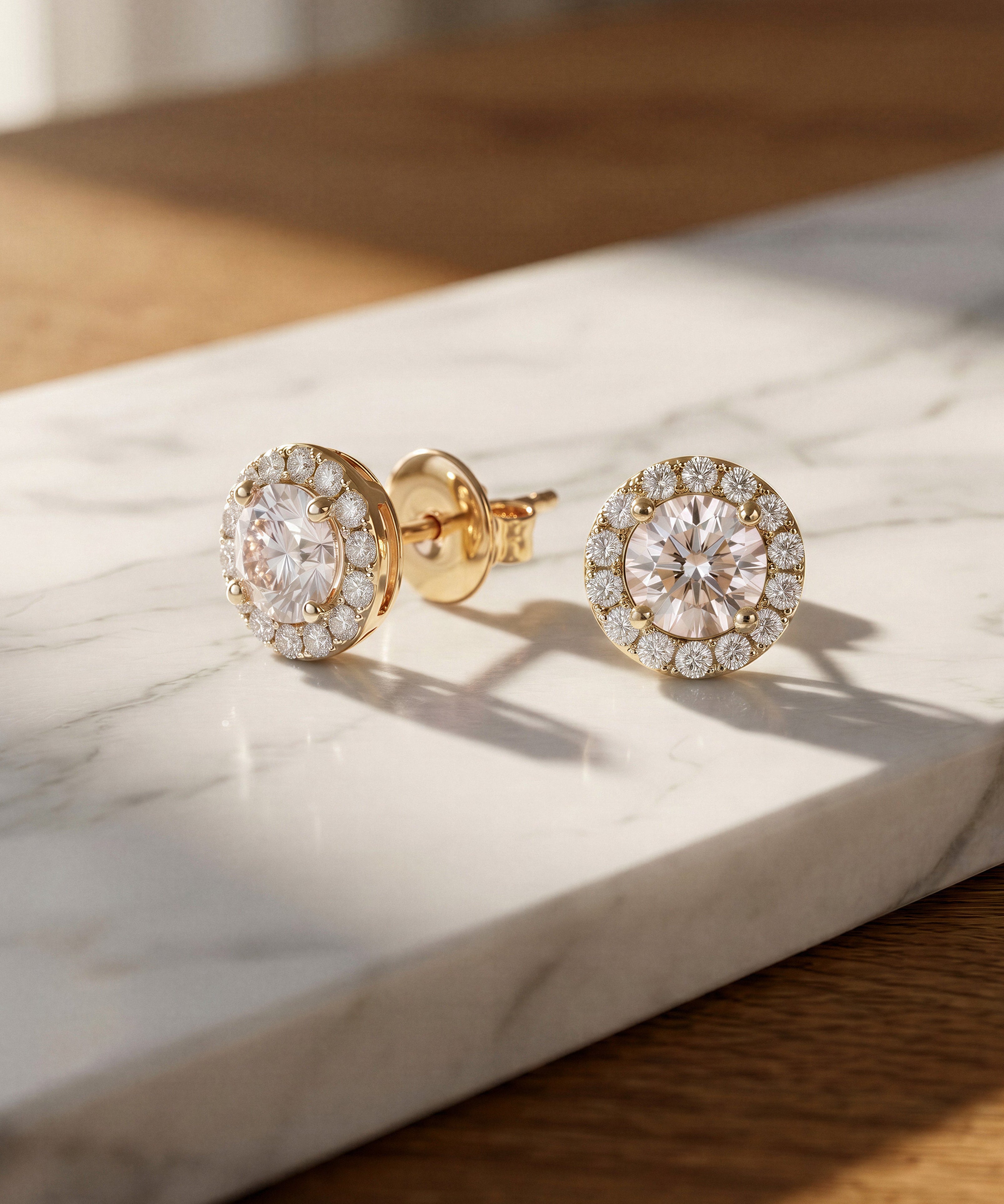 Everyday Halo Moissanite Studs – 5mm Certified VVS